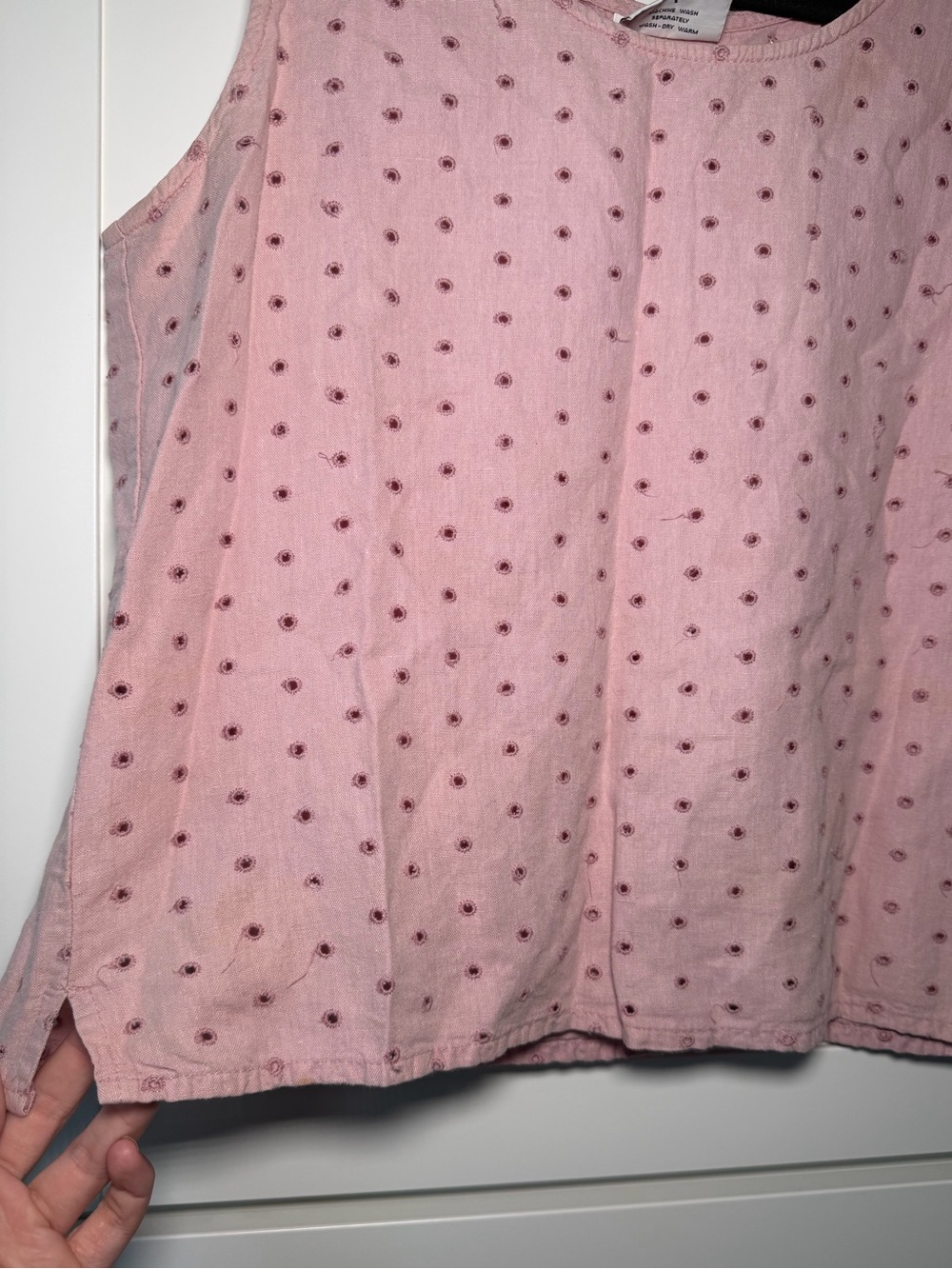 Cut Loose Vintage Y2K Eyelet Pink Tank Top Cottage Fairy Boho Chic Summer Pastel - Picture 3 of 4